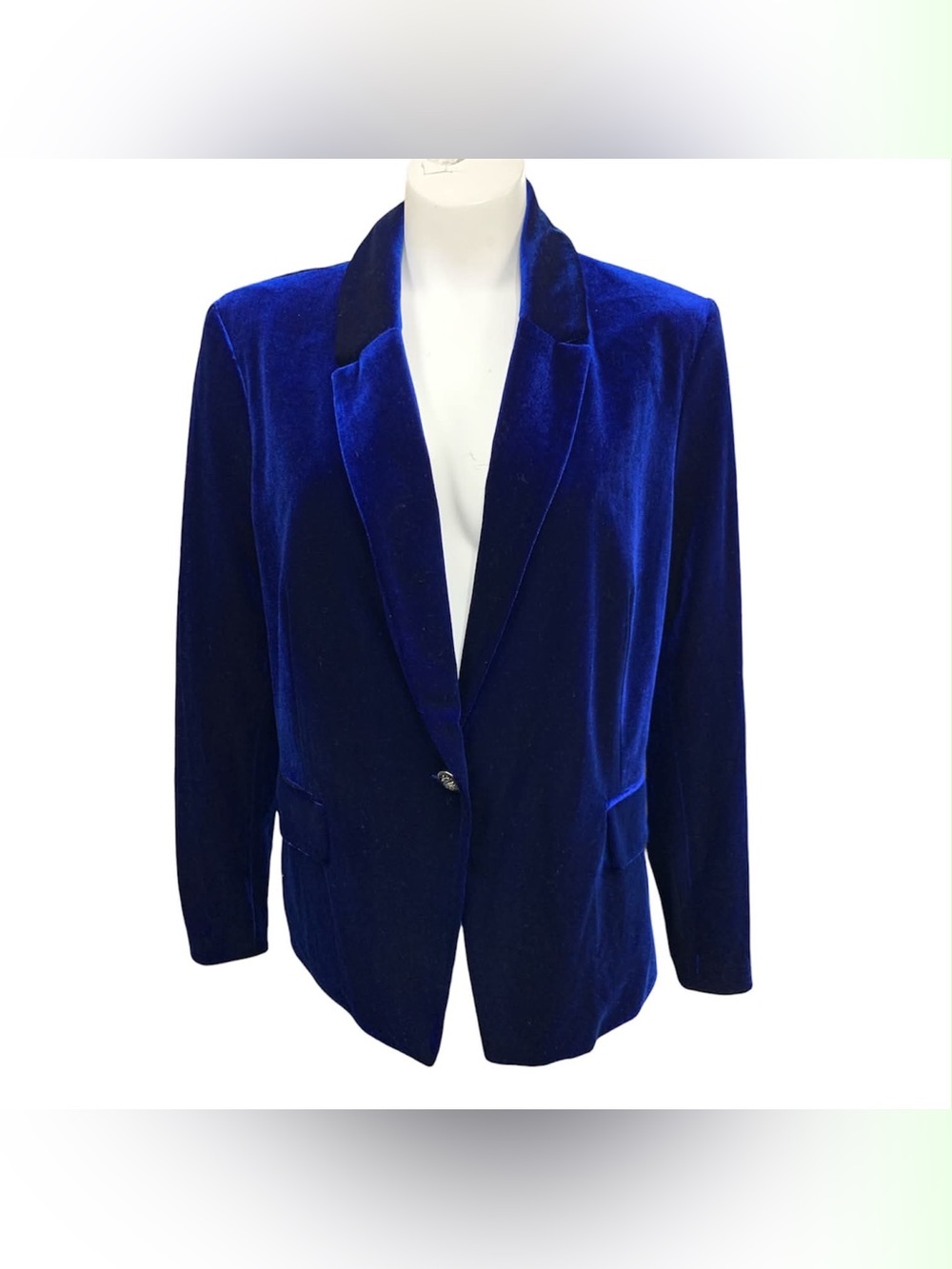 Jules & Leopold Deep Royal Blue Velvet Blazer Size L